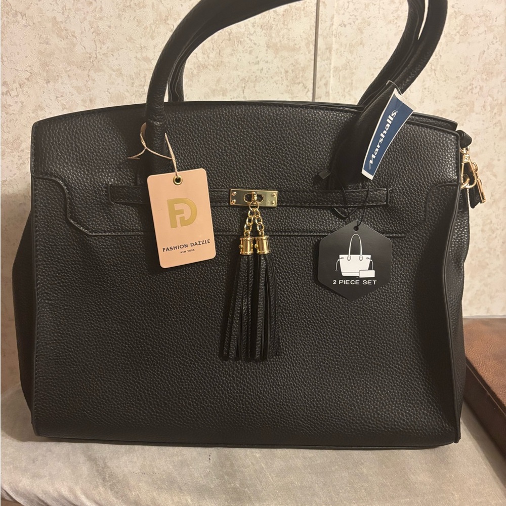 Fashion Dazzle Black Satchel Bag